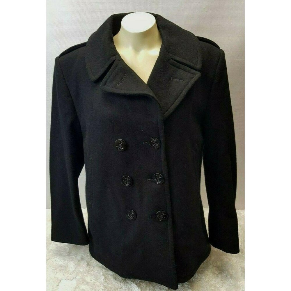 DSCP Quarter Deck Pea Coat Women Size 16S BlacK